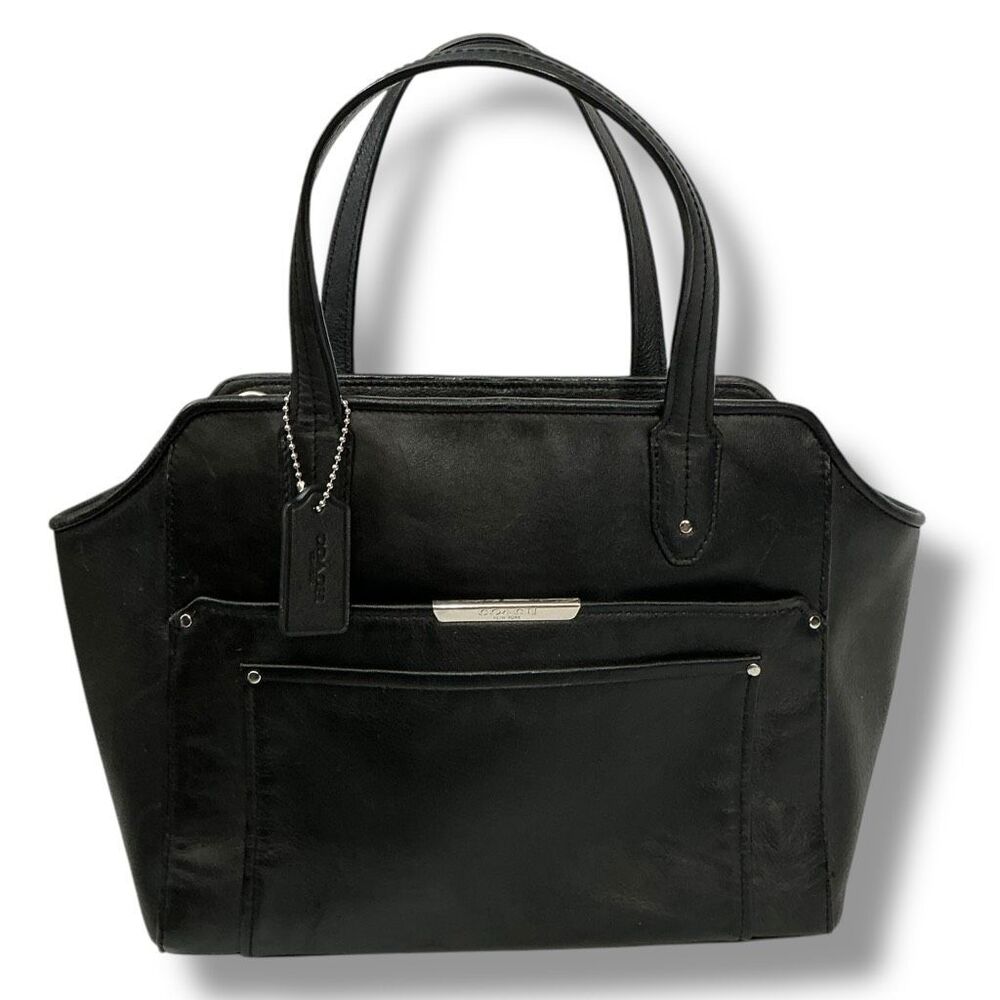 Coach Taylor Bette Classic Black Leather Mini Tote Shoulder Bag Handbag